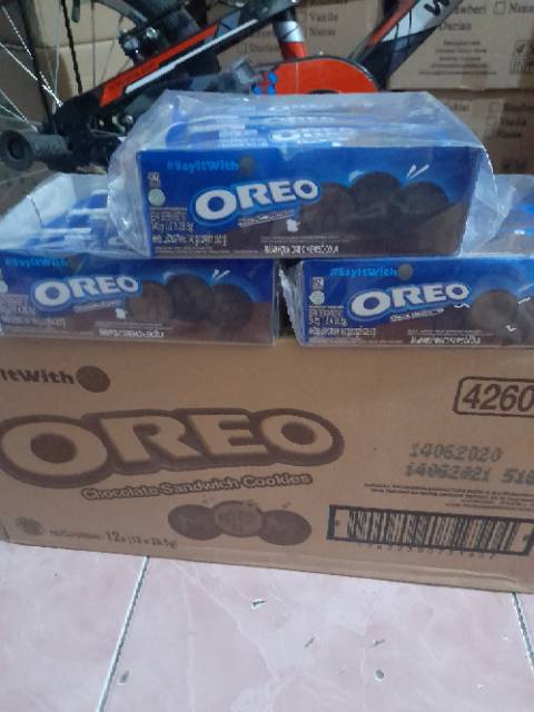 Biskuit Oreo krim Coklat box isi 12 pcs