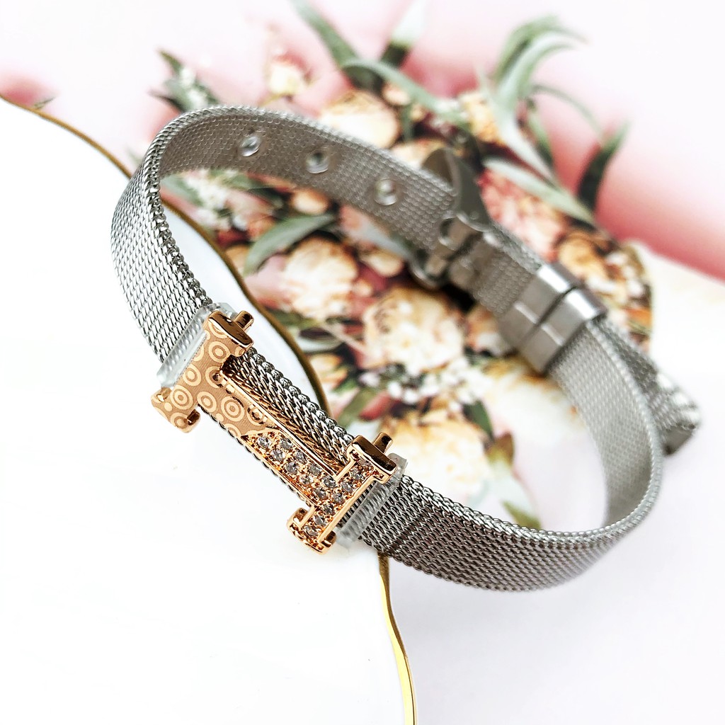 COD✅ Gelang titanium rantai pasir Liontin Charm stainless gelang wanita jewelry fashion S10