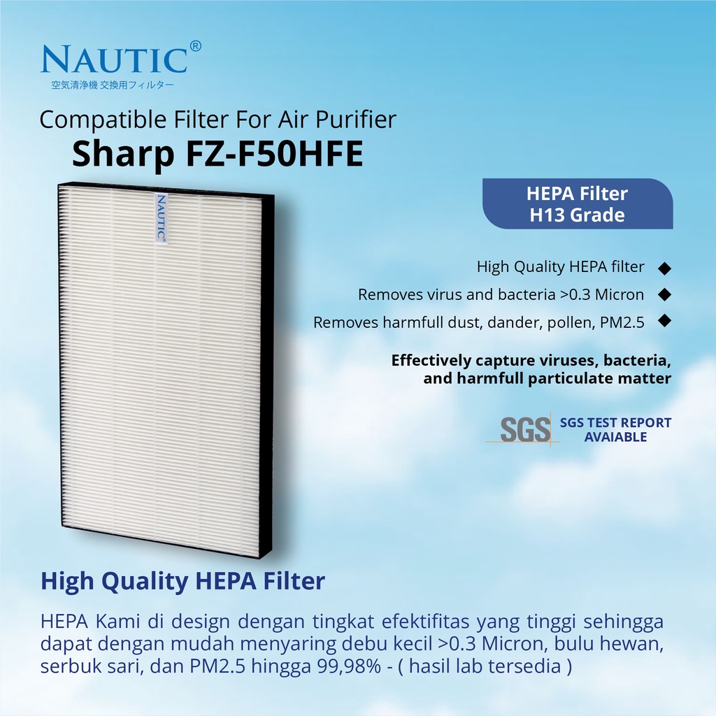 Replacement Filter Sharp air Purifier FP-J40 FP-J40Y FP-J40Y-W / FP-J50 FP-J50Y FP-GM50Y FP-G50Y FZ-F50HFE FZ-F50DFE