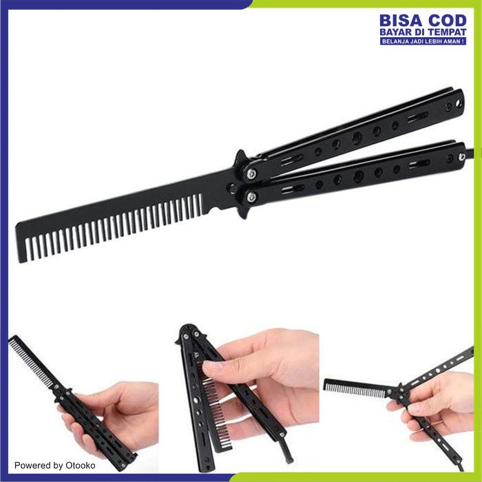 Sisir Besi Lipat Butterfly Knife Training Balisong Trick Benchmade