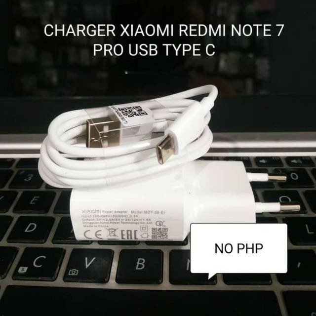 CHARGER XIAOMI REDMI NOTE 7 / PRO FAST CHARGING ORIGINAL USB TYPE C (MDY-08-EI)