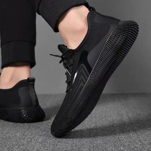 WAADOO Sport Shoes Pria E1 Sepatu Running Olahraga Hitam Polos