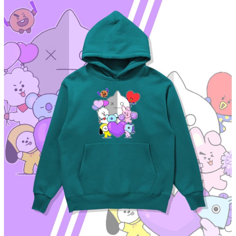 HOODIE BT21 GRUP FLEECE/HOODIE BTS PREMIUM/HOODIE UNISEX CEWE COWO