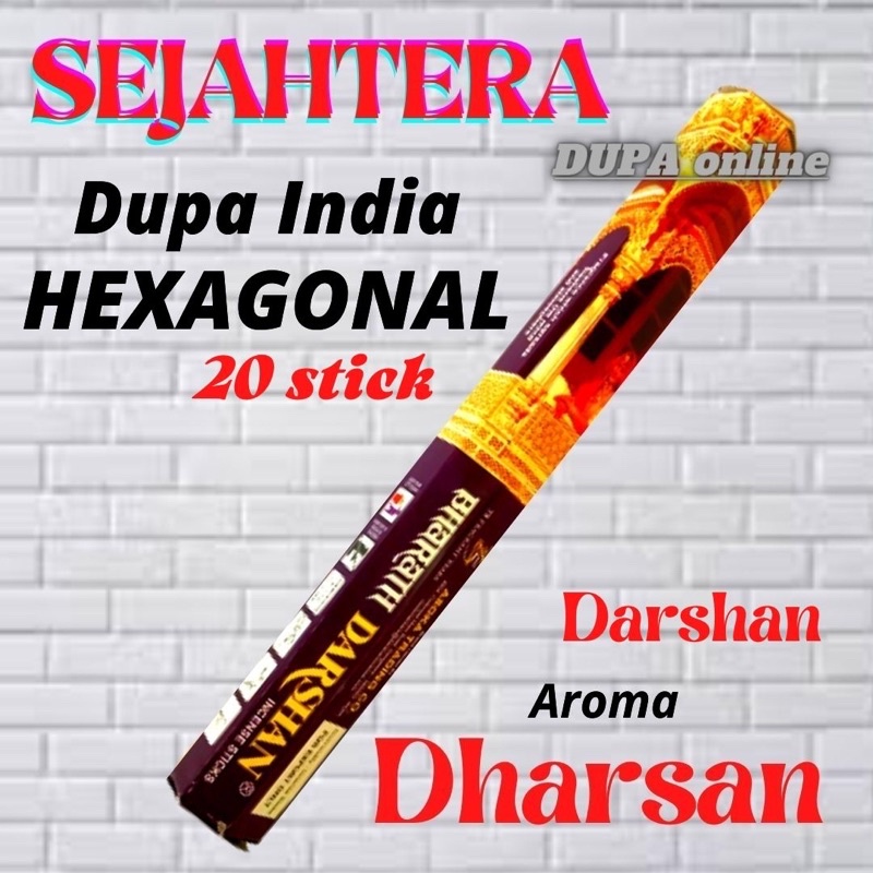 Dupa Hio India Pendek Hexagonal Darshan kotak isi 20 batang