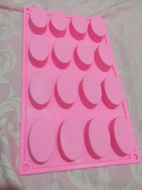 ❤id❤ Baki Cetakan Sabun Bentuk Oval Bahan Silikon Dengan 16 Lubang