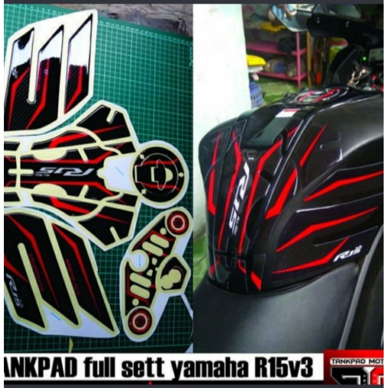 Sticker Tankpad R15 V3 Bahan Resin Fullset