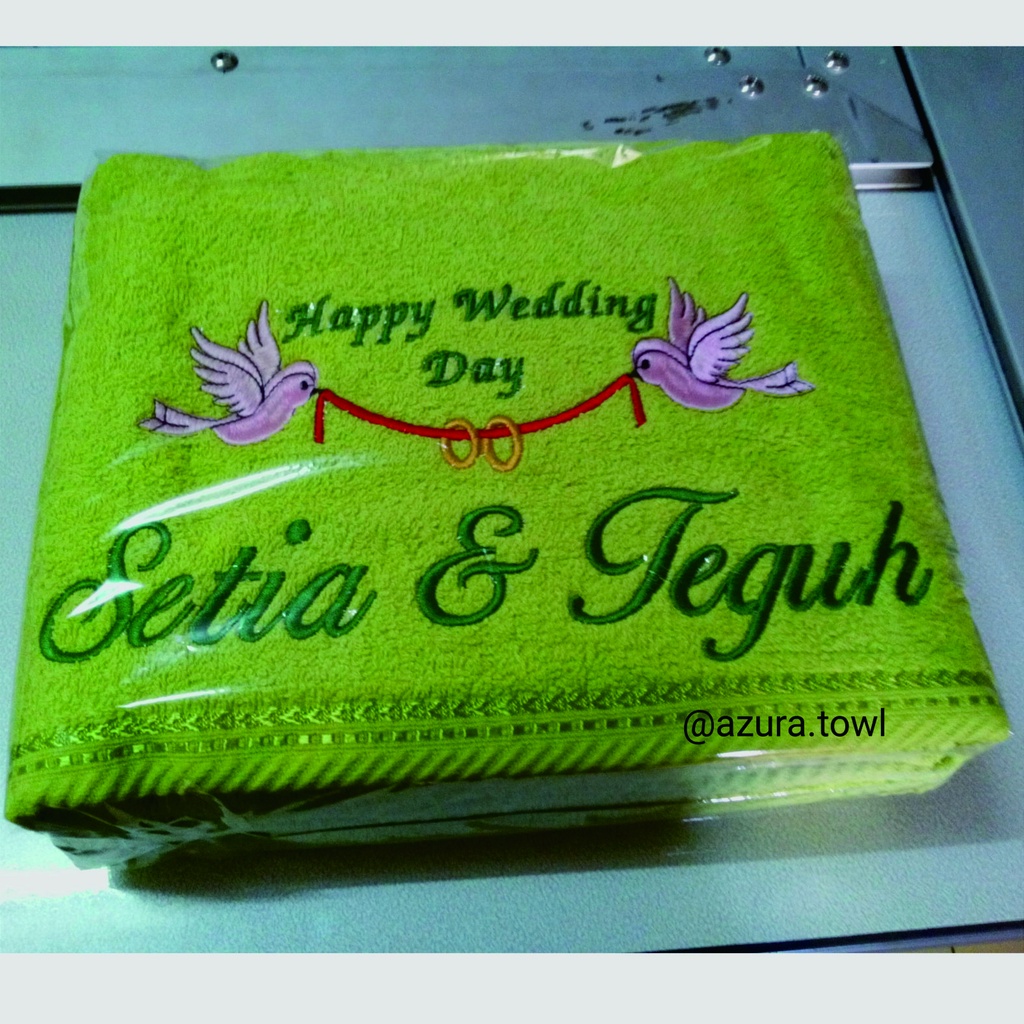 Handuk Wedding Couple Bordir Handuk Seserahan Kado Pernikahan Handuk Grosir Handuk Bordir Satuan
