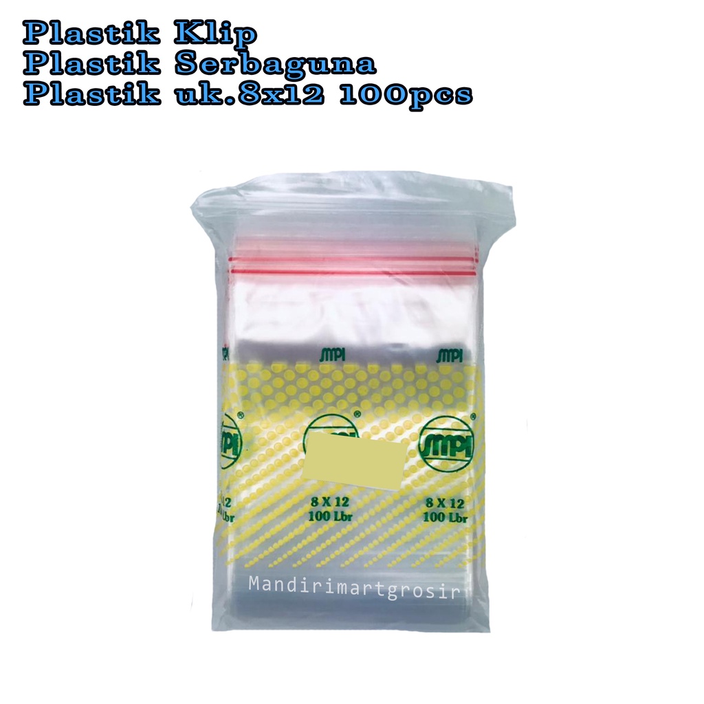 Plastik Serbaguna *Plastik Klip * Plastik uk.8x12 100pcs*