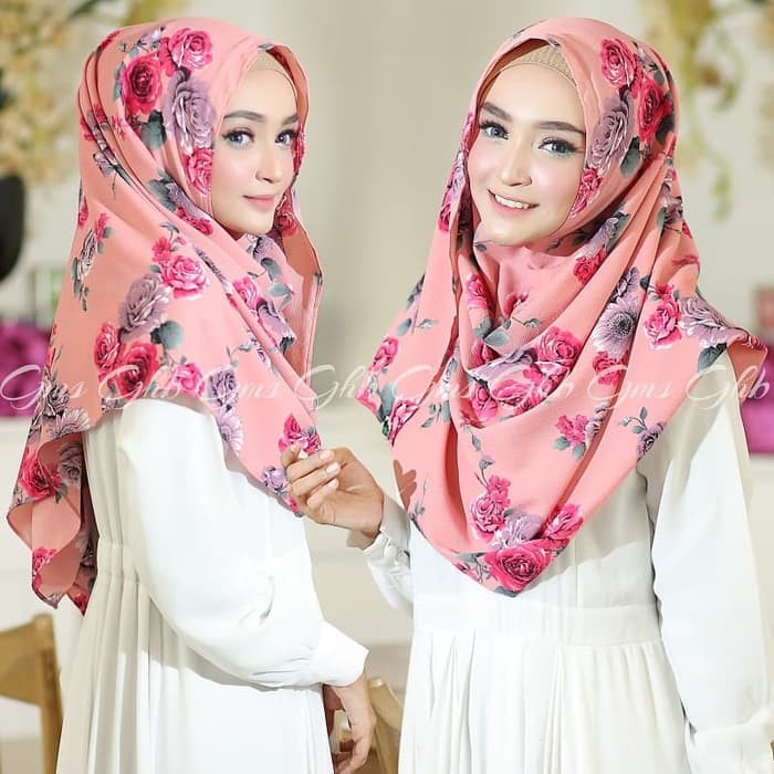 Stock Terbatas.. Pashmina Instan-Pashmina Davina-Jilbab Pashmina Instan-Pashmina Motif - Hitam