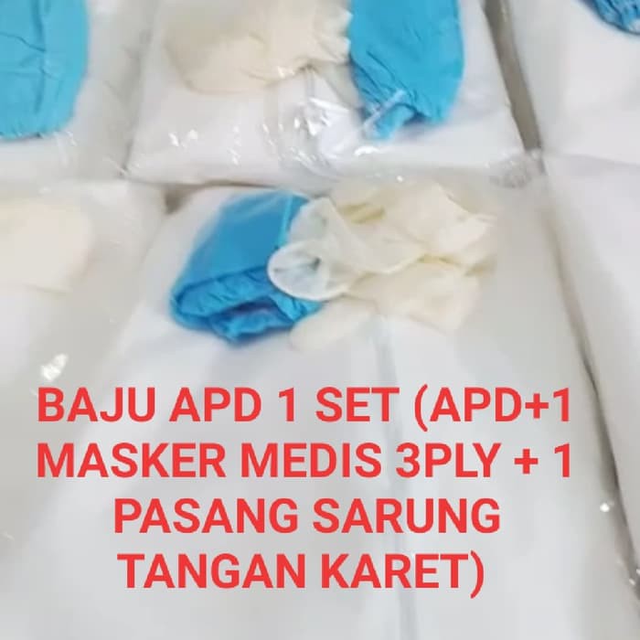 BAJU APD MASKER MEDIS SARUNG TANGAN SATU SET Shopee BAJU APD MASKER MEDIS SARUNG TANGAN SATU SET Shopee
