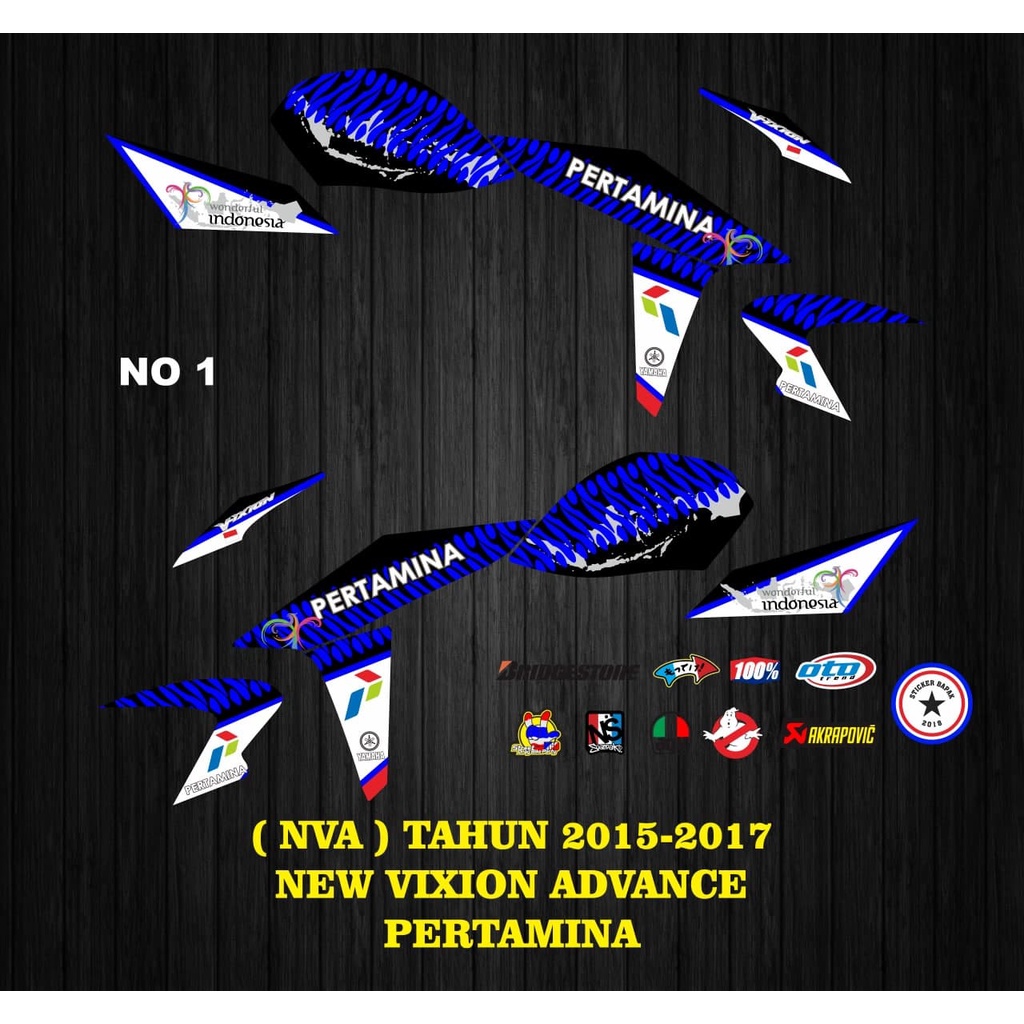 STRIPING STIKER (NVA) NEW VIXION ADVANCE Th 2015 2017 MOTIF PERTAMINA
