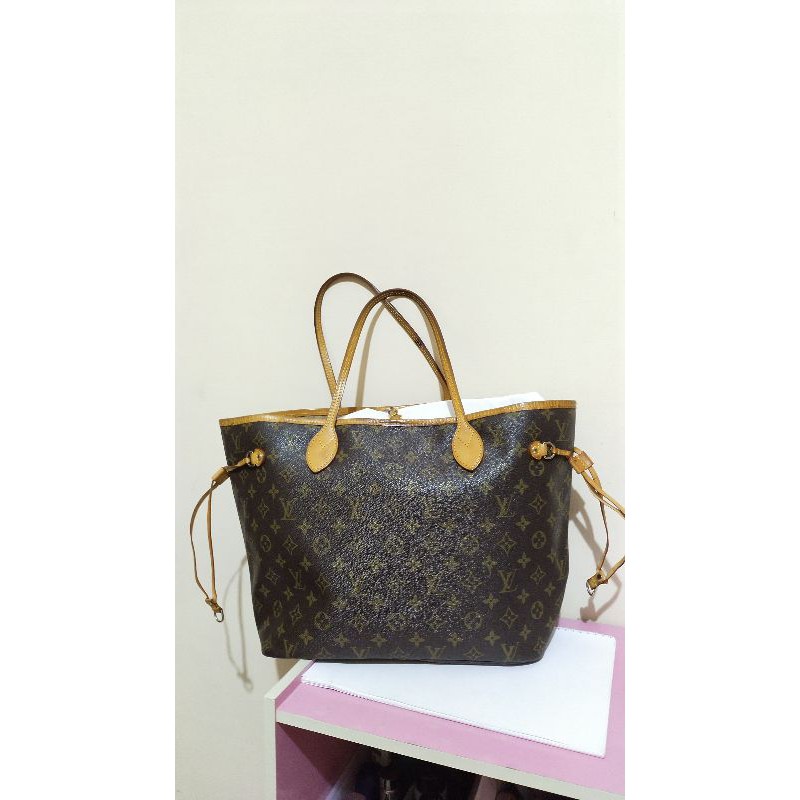 LV Tote Monogram Premium FULL KULIT Preloved termurah