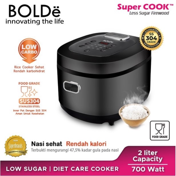 BOLDE Super Cook Less Sugar Firewood 2L Rice Cooker Magicom Digital