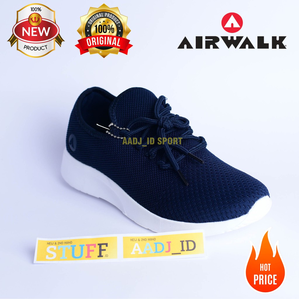 Sneakers Kasual Sepatu Jalan Lari Pria Airwalk Jean Navy AIWX19F1001N Original