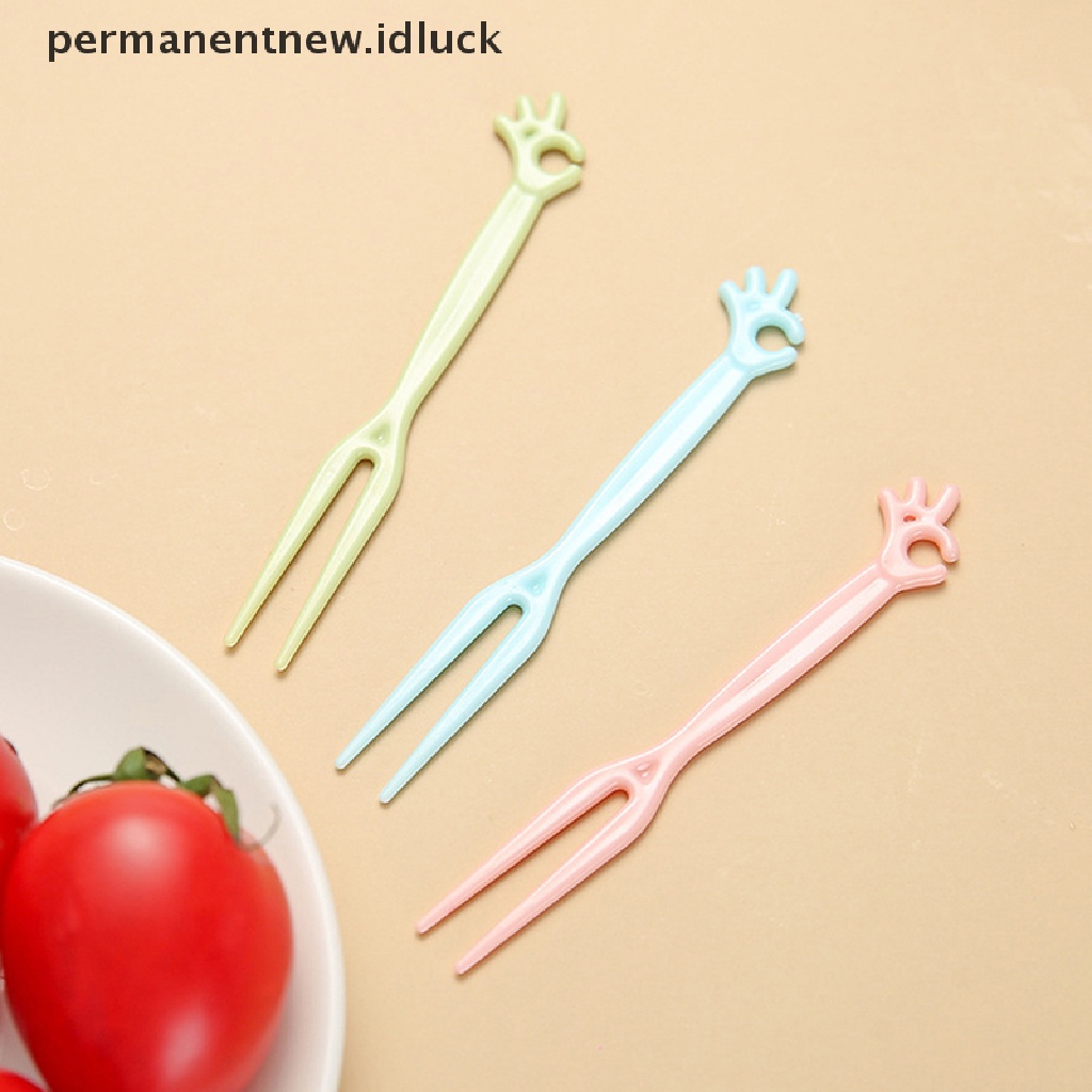 50 Pcs / Kantong Garpu Buah / Kue / Makanan Penutup Motif Kartun Untuk Dekorasi Pesta