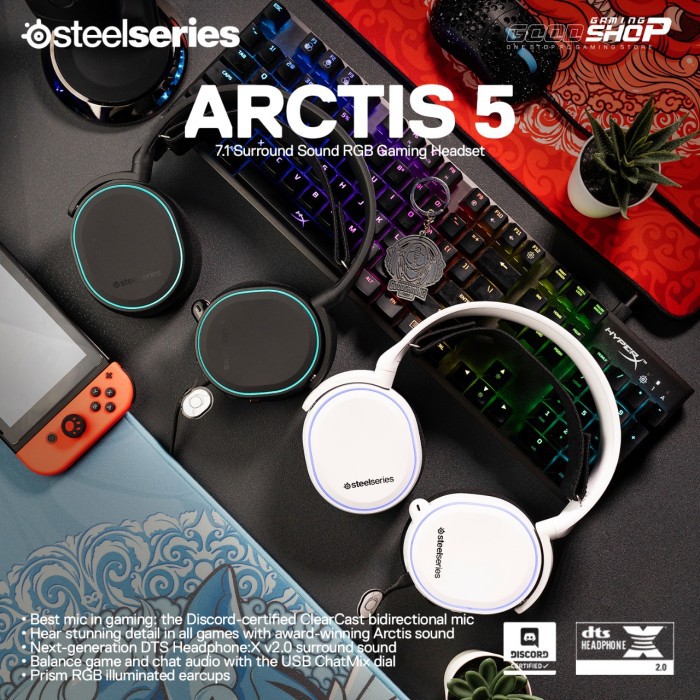 GROSIR - STEELSERIES ARCTIS 5 HEADSET - HITAM HEADSET GAMING