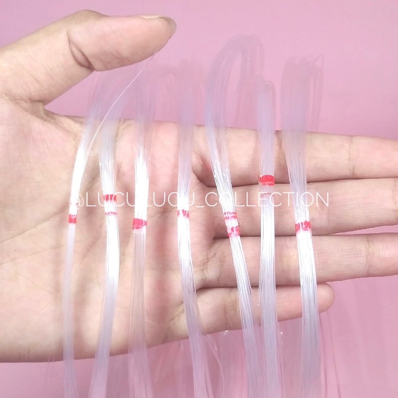 Senar Non Elastis / Tali Benang Senar Pancing Nylon Nilon Payet Manik Manik Bening Transparan No. 5 
