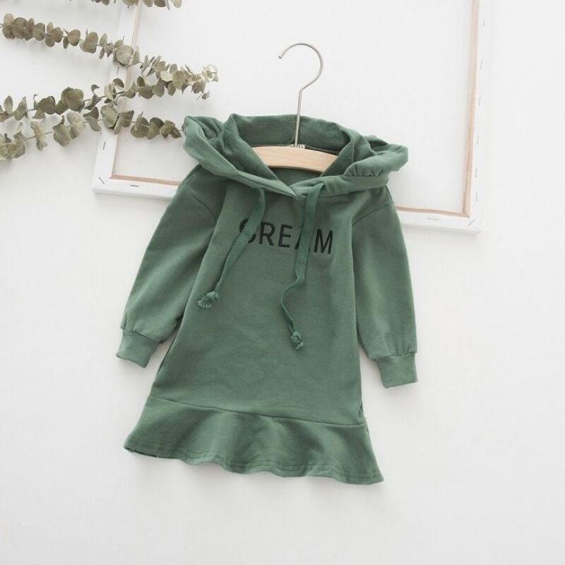 Long Dress Baju Anak Hoodies Perempuan 1-5 Tahun / Dress Tunik Longsleeve Anak Perempuan Lengan Panjang