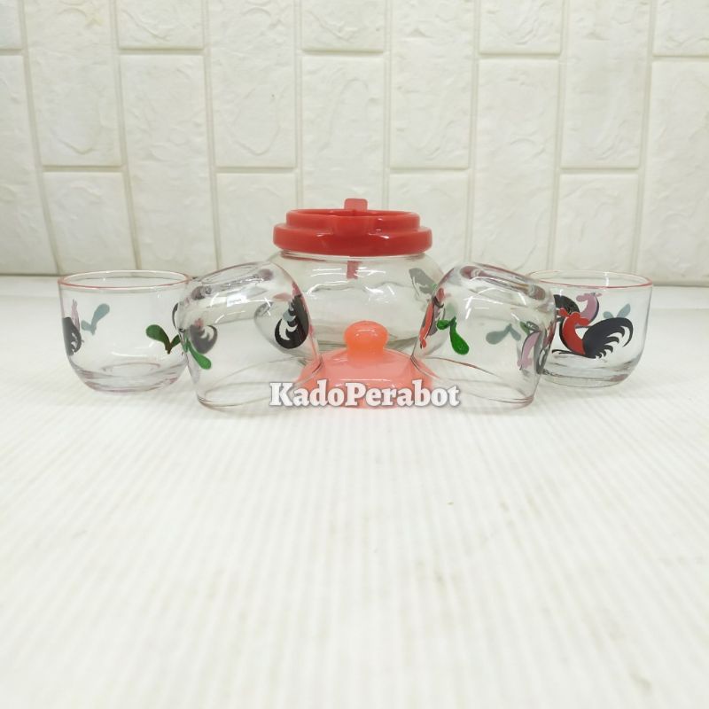 teko set ayam mini classic - teko set mini - teko dan gelas mini