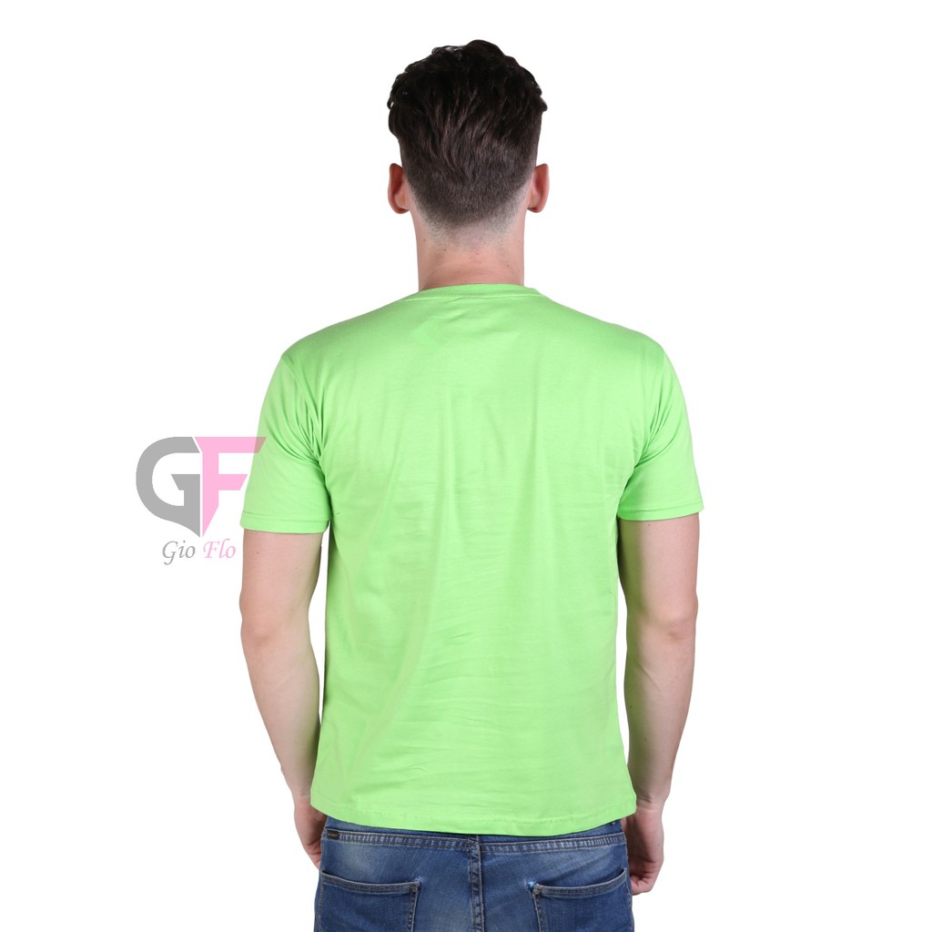 GIOFLO Kaos Polos O-Neck Pendek Tshirt Basic Simple Hijau Stabilo / PLS 27
