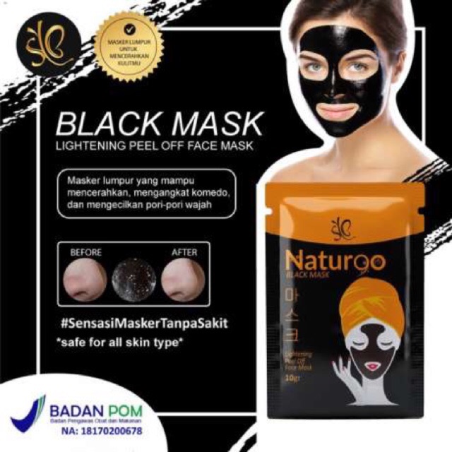 HANASUI NATURGO MASKER HITAM BPOM - BLACK MASKER MASKER HANASUI