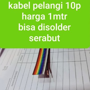 10p kabel pelangi cable warna warni isi 10 10 pin p 10p 1mtr 1m