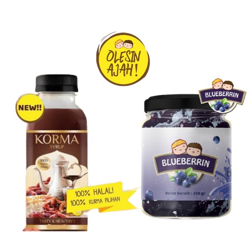 

Sirup Korma Kurma 325ml + Selai Olesinajah Blueberrin - Homemade