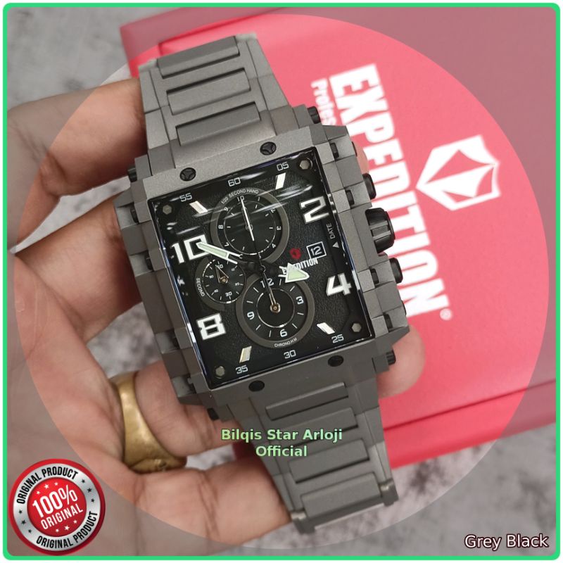 Expedition Kotak E6757 Pria Tali Rantai Titanium Grey Original