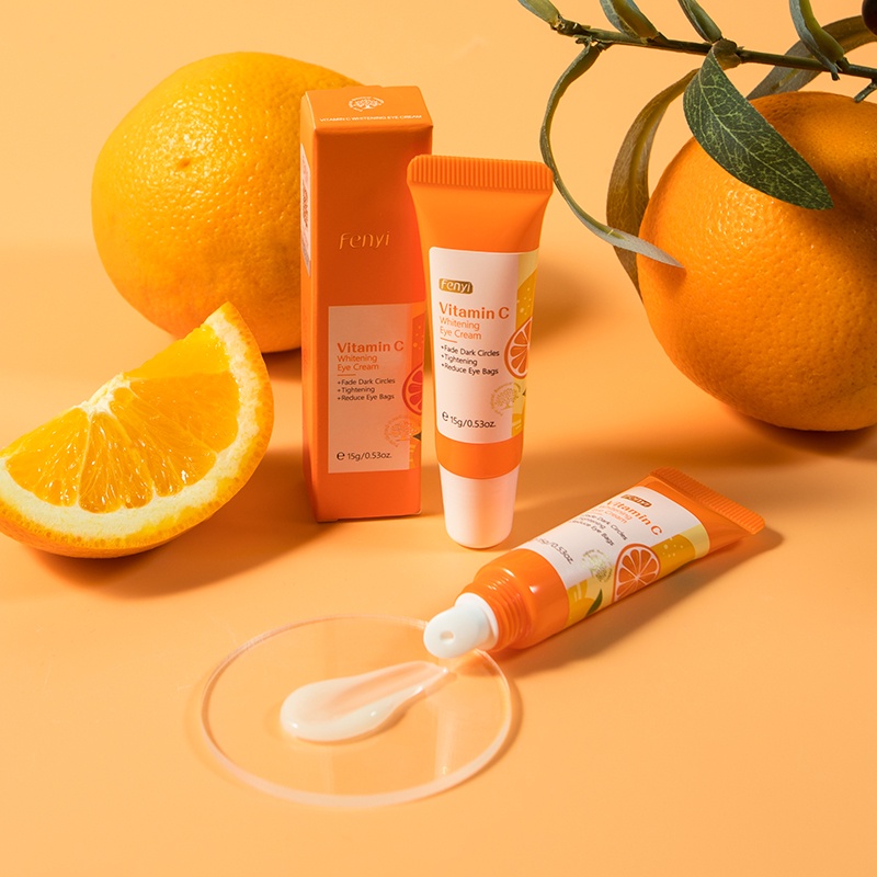 Fenyi Vitamin C Brightening Eye Cream Memudarkan Kantong Mata Kerutan Menghilangkan Mata Panda 15g