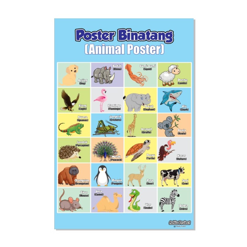 

Poster Edukasi Tema Binatang Ukuran A3