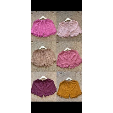 Celana Viral Kolor Pendek Wanita Rayon