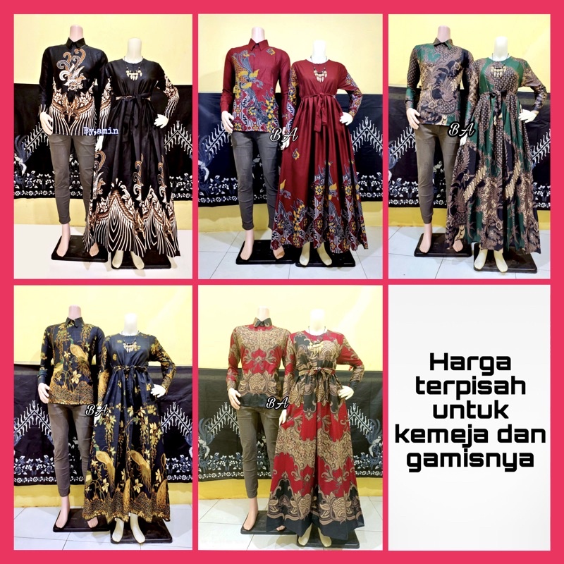 BAJU BATIK COUPLE MODERN  SARIMBIT BATIK COUPLE GAMIS BATIK COUPEL COPLE COPEL PASANGAN MAURA COUPLE