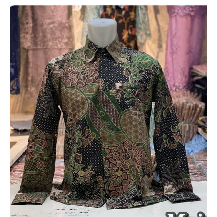 Couple batik kemeja dan rok plisket / set rok plisket dan kemeja batik / motif aurel hijau