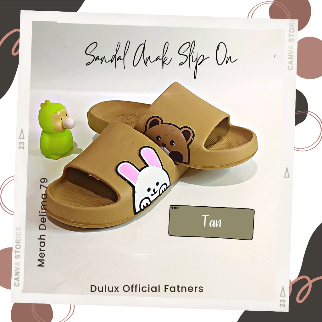 MD 79 - Sandal Anak Slip On Anak Laki Laki Perempuan Kartun BTS Terbaru / Sandal Anak Model Baru