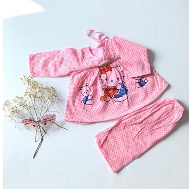 Setelan Anak Bayi Perempuan | Lengan Panjang Animasi Lucu | all size 0-12 bln | Real Picture