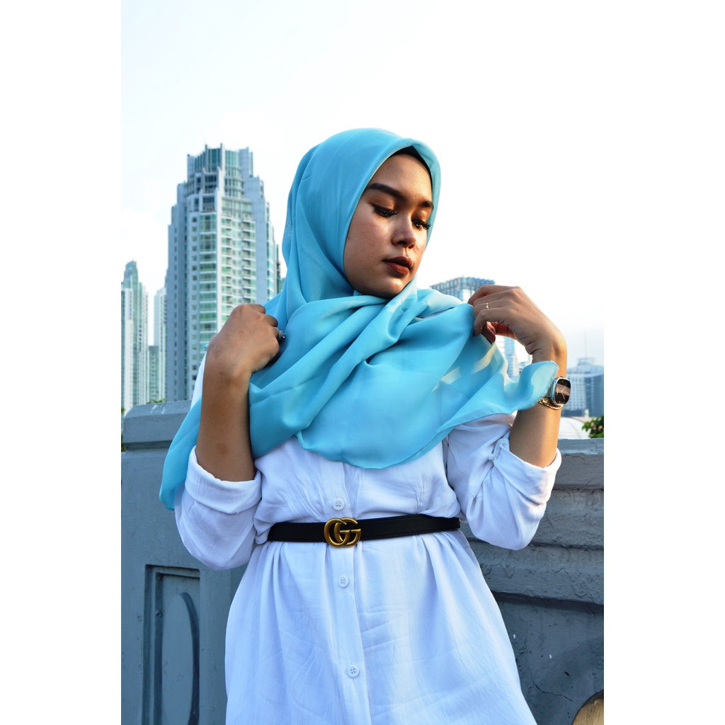 BIRU WARDAH COTTON VINE PREMIUM GRADE A / HIJAB / PASMINA / HIJAB SEGIEMPAT /KRUDUNGAN /JILBAB