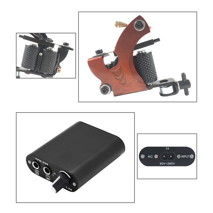 Mesin Tato Full Set - Alat Tatto - Tattoo Machine - Set Tato - Tattoo Kit Bonus Tinta -