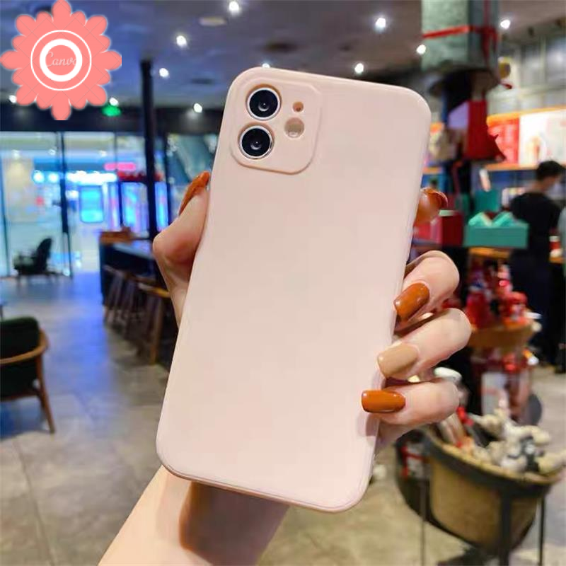 Casing Samsung A32 A52 A72 A12 A51 A11 A71 A21s M11 A20s A10S A50 A30 A50s A31 Candy Solid Color Cube with Straight Edges Silicon TPU Phone Cover