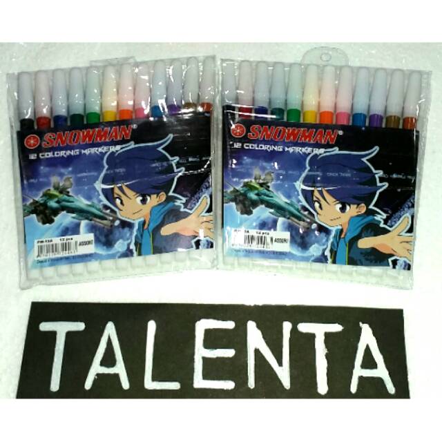 Spidol Snowman 12 Warna Coloring Markers