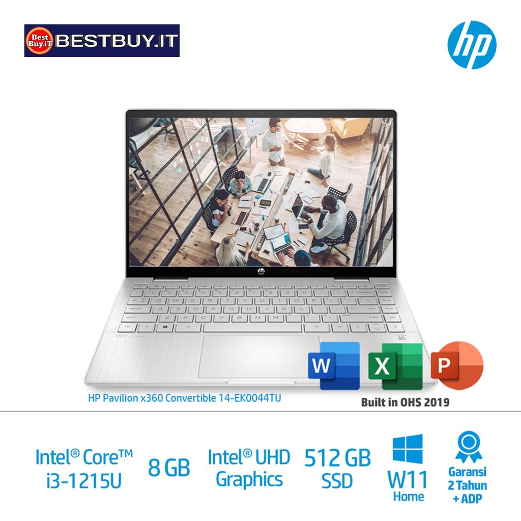 Jual HP Pavilion X360 14-ek0044TU I3-1215U 8GB 512GB 14" FHD TOUCH W11 ...