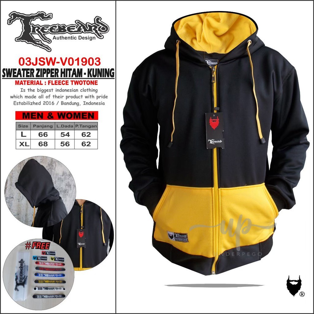 UNDERPEGO JAKET ORIGINAL TREEBEARD JAKET ZIPPER HOODIE ORIGINAL TREEBEARD FREE GELANG