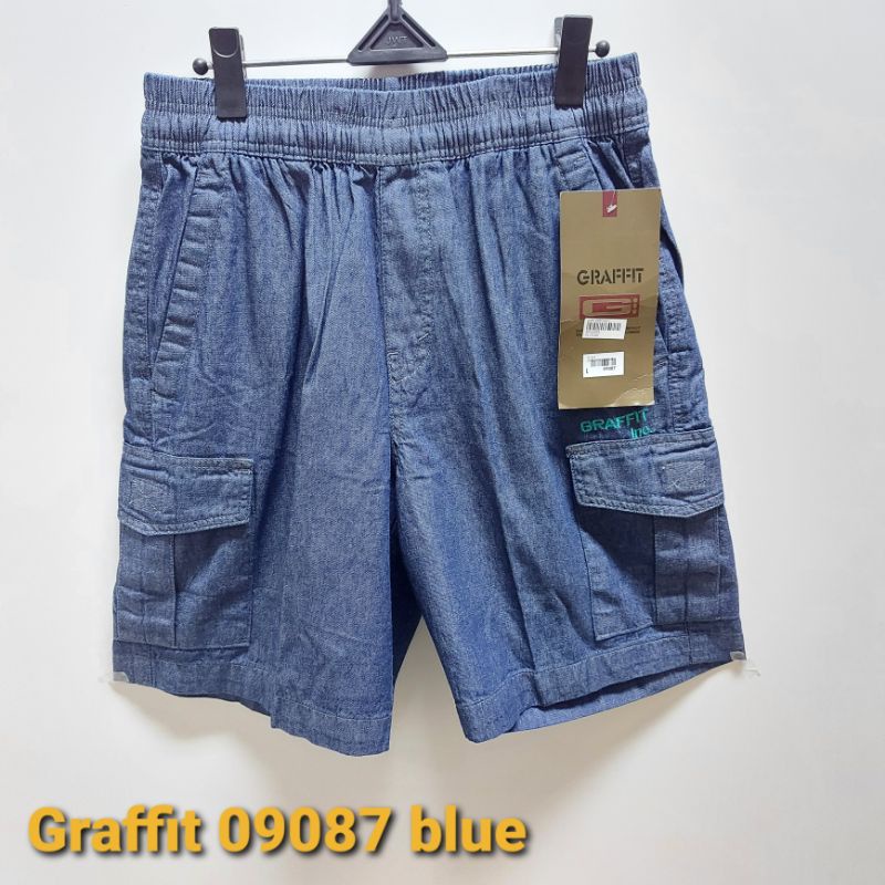 CELANA OLAHRAGA PENDEK GRAFFIT 09087 BLUE ORIGINAL