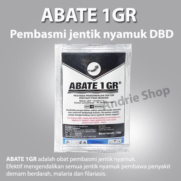 ABATE 1 GR KEMASAN SACHET 10 gram BUBUK  PEMBASMI JENTIK NYAMUK