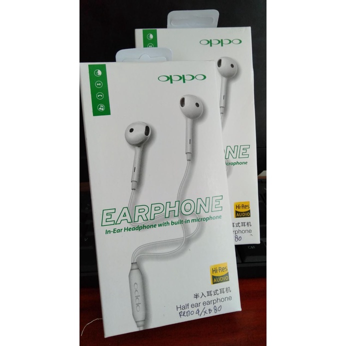 BEST SELLER HANSFREE OPPO RENO 4 100% ORI EARPHONE NON KARET HEADSET OPPO KUALITAS BAGUS