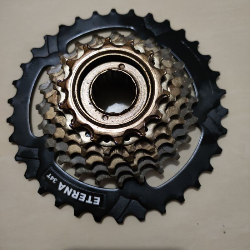 Sprocket MTB Sepeda gear belakang tumpuk MTB Gunung Fixie RB diamond Eterna 6 7 Speed sprocket ulir