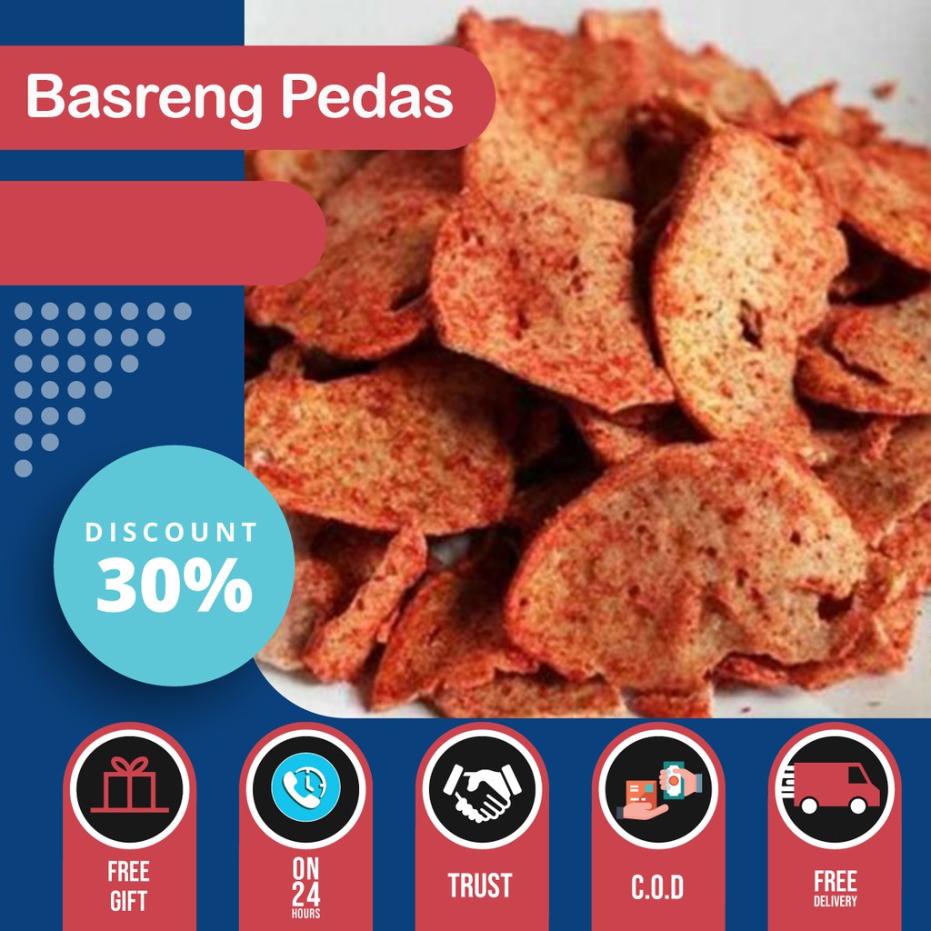 

Basreng Original Dan Pedas / Keripik Baso Goreng Cemilan Khas Bandung Enak Berhadiah Gratis