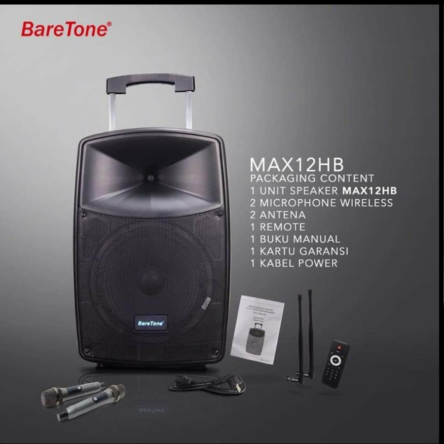 Speaker Aktif 12 Inch Portable Baretone Max12 HB Max12HB Max 12HB