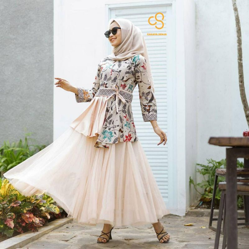 tey-17 Batik wanita ASJ SA HRB026 Kenongo Kemeja Tosca Pendek-2