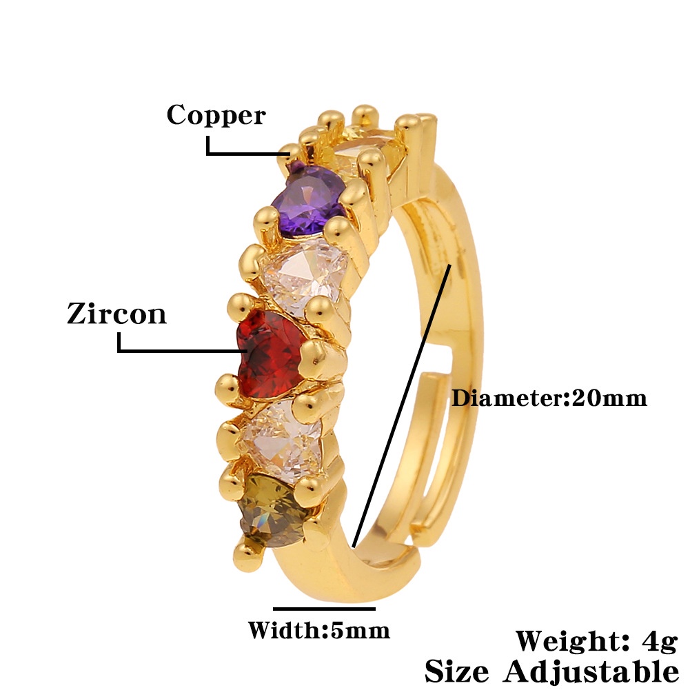 Eropa dan Amerika baru aksesoris tembaga berlapis emas bertatahkan berbentuk hati zircon temperamen