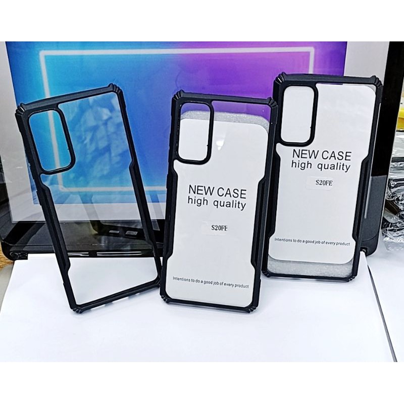 Samsung S20 Fe | Silicone Case | Fuze Clear Black | Anti Crak Acrylic